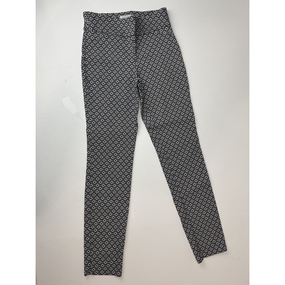 Charter Club Cambridge Slim Pants Career Trousers Geometric Black Print Twee 4P